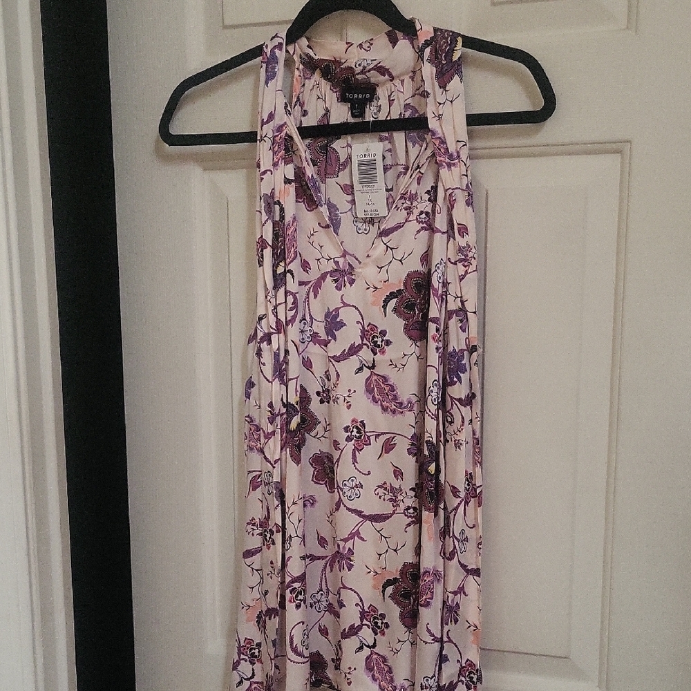 Women's Pink Floral Satin Blouse